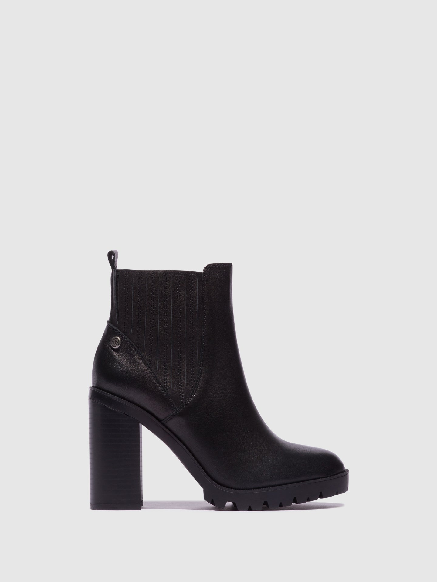 Top3 Black Elasticated Ankle Boots